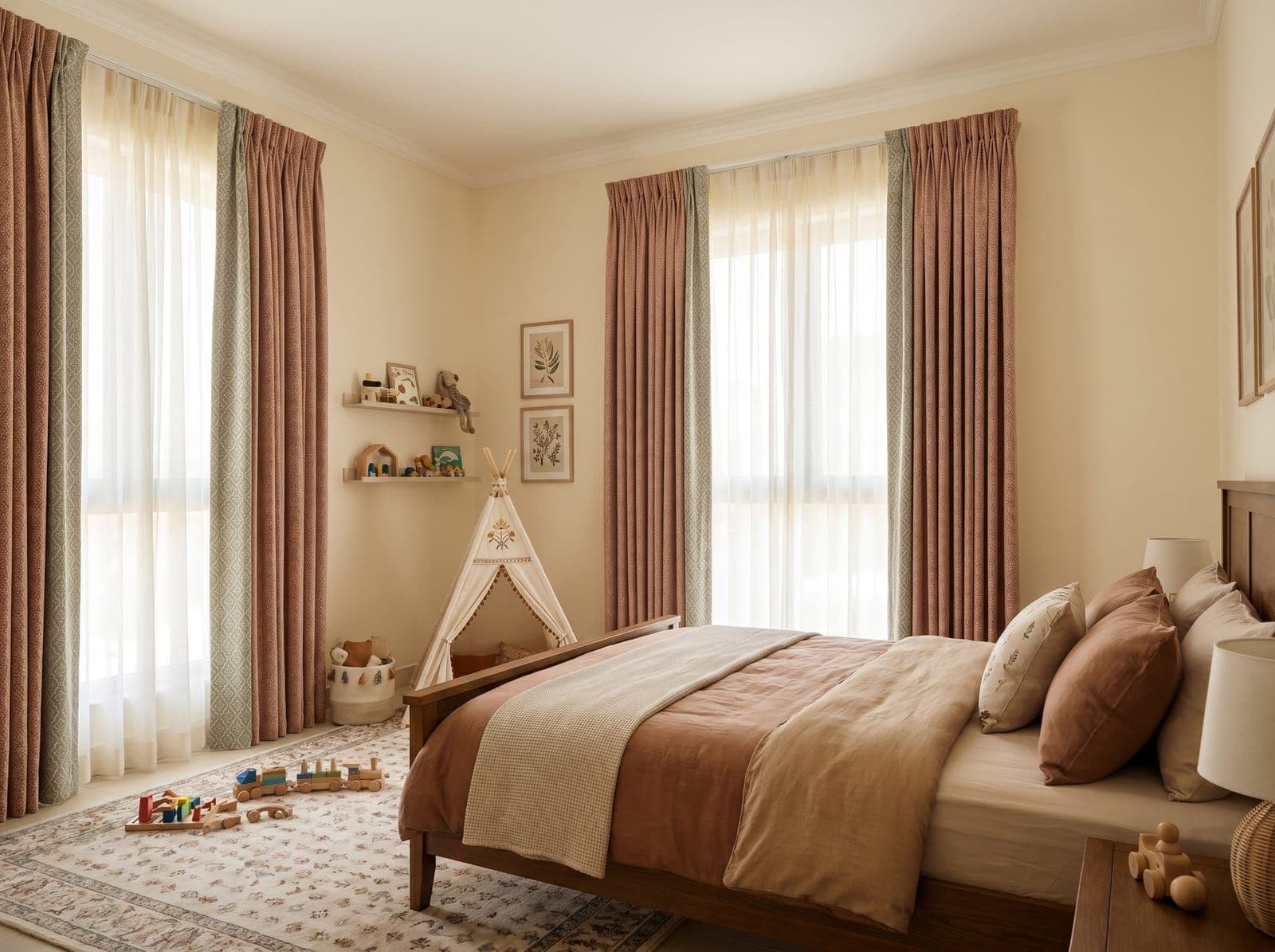 Children’s room, washable weave with colour accents