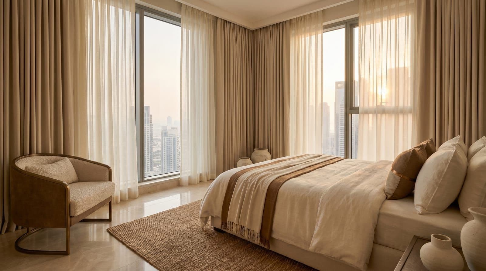 Guest room with the tower view softened